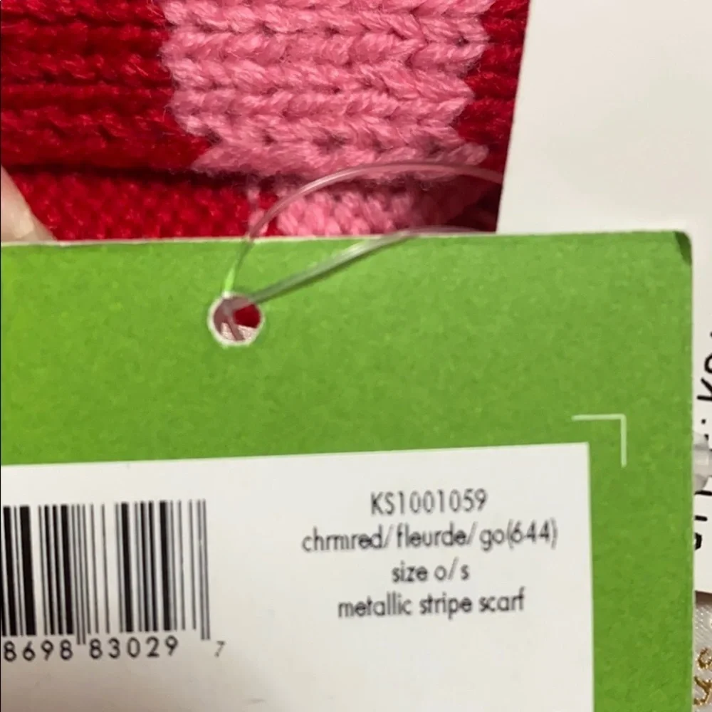 NWT Kate spade pink and gold winter scarf 🧣